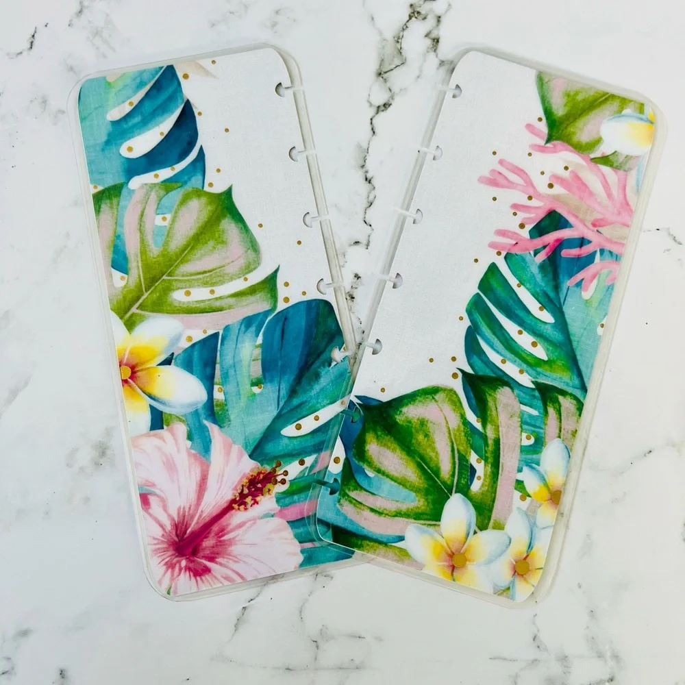 Skinny mini planner tropical plants and flowers weekly layout plants stickers
